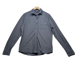 BEN SHERMAN Mens Shirt Medium Navy Blue Long Sleeve Cotton Blend Office Pocket